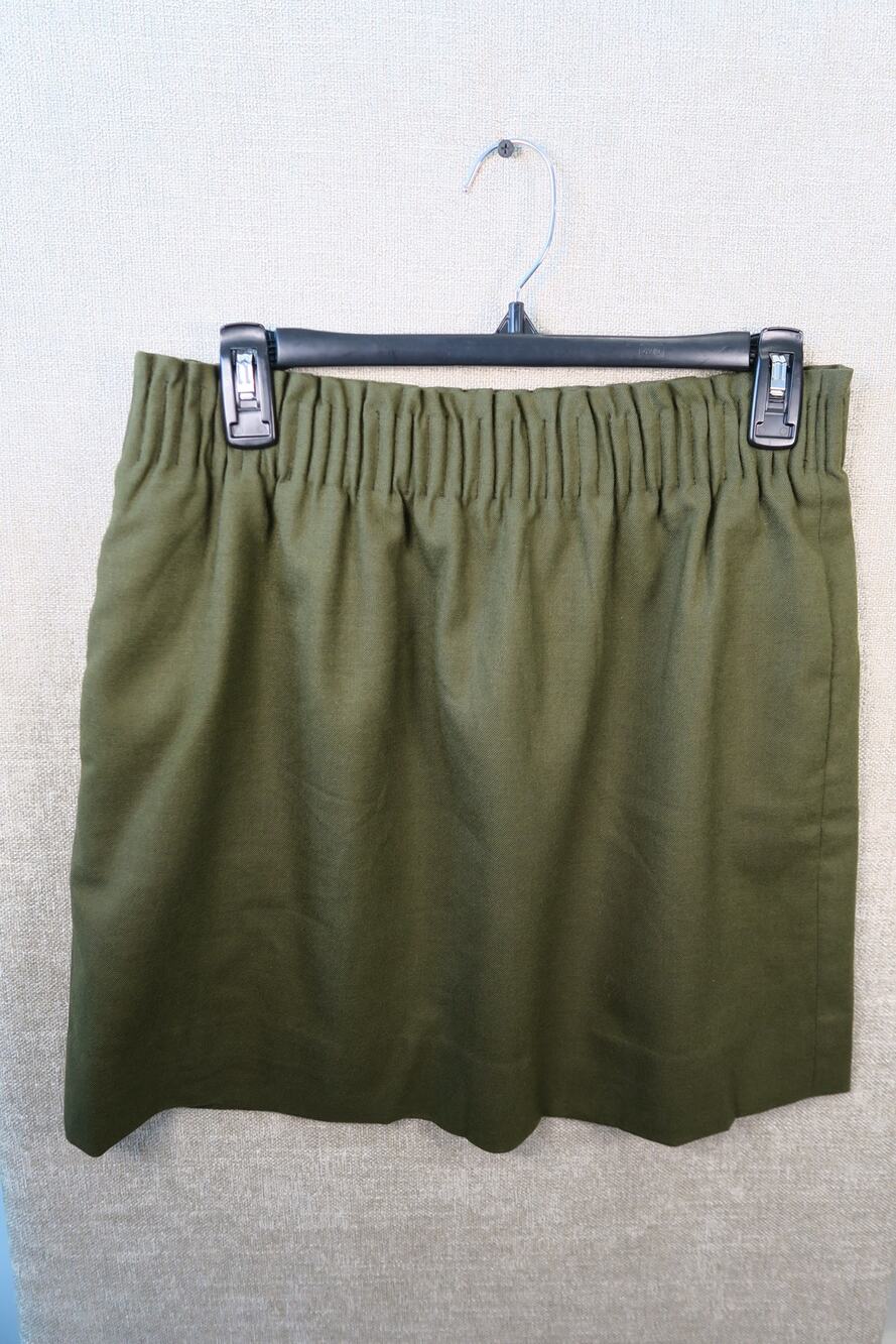 J.Crew Pleated Olive Mini Skirt
